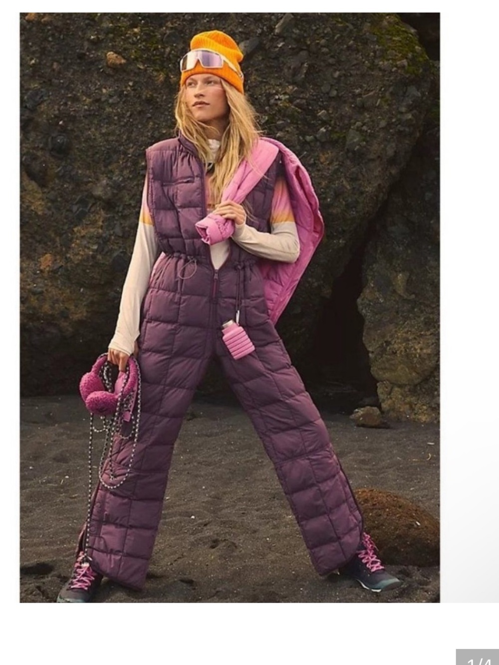 Free People  Fp Movement Pippa Packable Puffer Suit Ski Overalls size medium